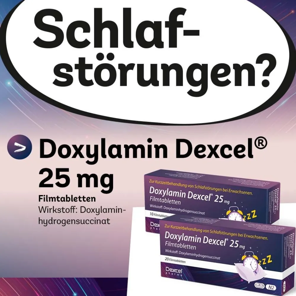 Doxylamin Dexcel® 25 mg Filmtabletten, kurzzeitige Hilfe bei Schlafstörungen| Sale