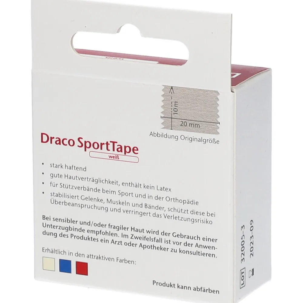 SportTape 2 cm x 10 m weiß>Draco Discount