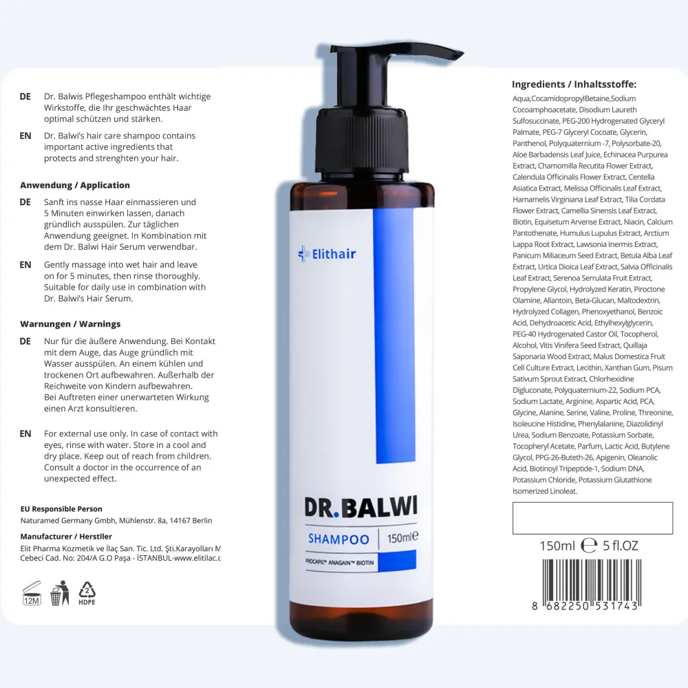 Dr. Balwi Shampoo – Pflegeshampoo bei Haarausfall mit Biotin und Procapil™> Online