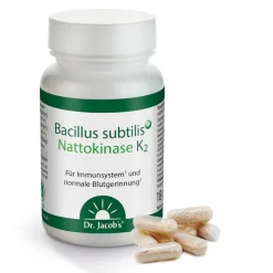 Dr. Jacob's Bacillus subtilis plus Nattokinase-Enzym Vitamin K2 vegan|Dr. Jacob's Hot