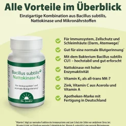 Dr. Jacob's Bacillus subtilis plus Nattokinase-Enzym Vitamin K2 vegan|Dr. Jacob's Hot