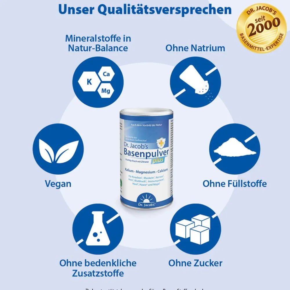 Dr. Jacob's Basenpulver plus Basen-Citrat-Mineralstoffe Kalium Magnesium Calcium|Dr. Jacob's Discount