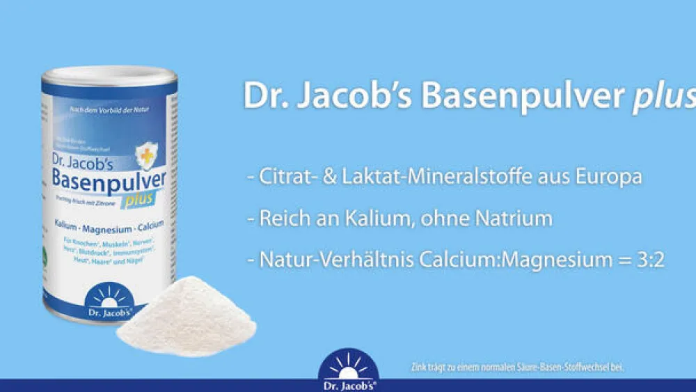 Dr. Jacob's Basenpulver plus Basen-Citrat-Mineralstoffe Kalium Magnesium Calcium|Dr. Jacob's Discount