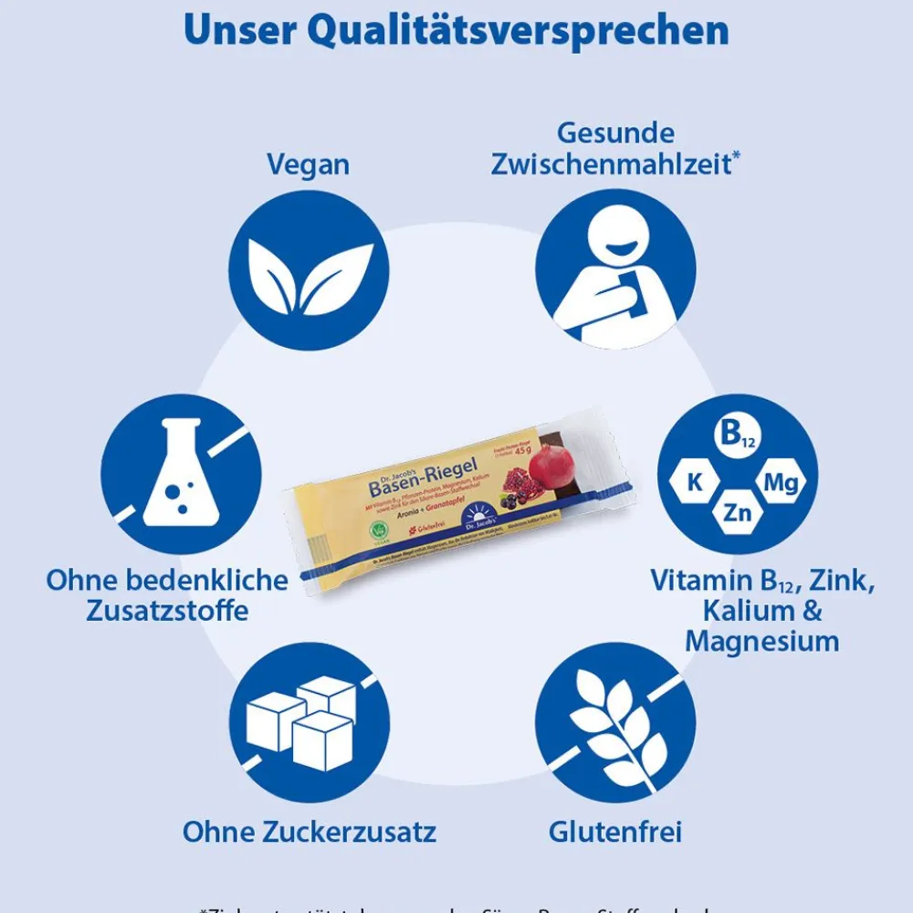 Dr. Jacob's Basen-Riegel Granatapfel Dattel Frucht Protein Vitamin B12 vegan|Dr. Jacob's Sale