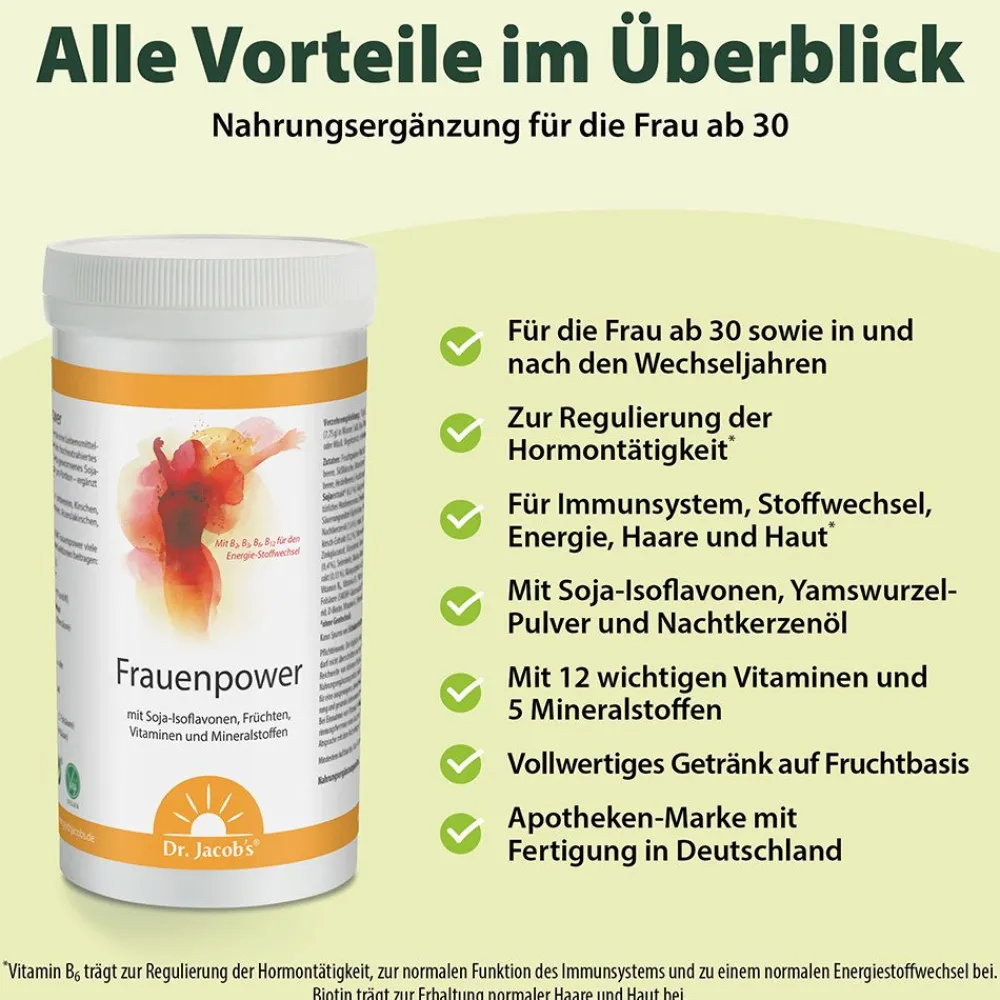 Dr. Jacob's Frauenpower Frucht-Getränkepulver Phytoöstrogene aus Soja|Dr. Jacob's Outlet
