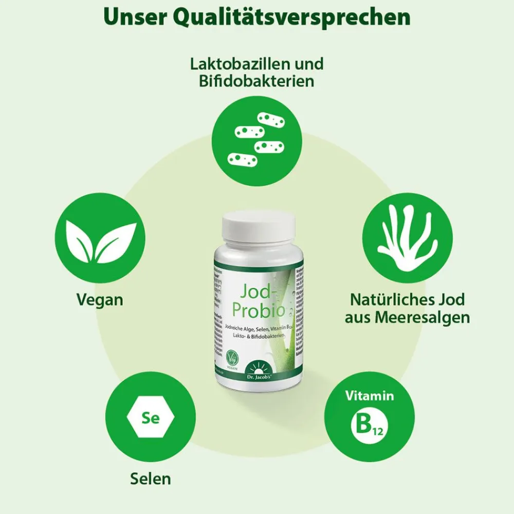 Dr. Jacob's Jod-Probio Milchsäurebakterien Selen Vitamin B12 vegan|Dr. Jacob's New