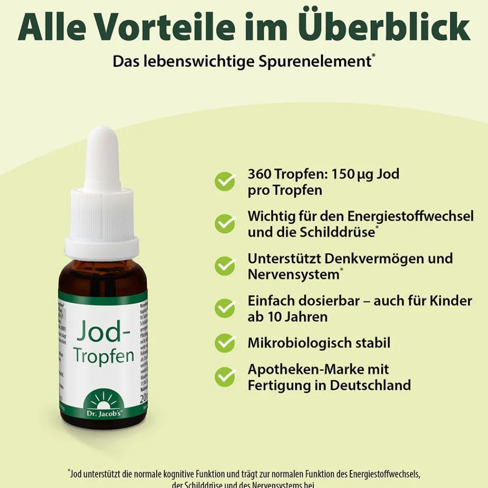 Dr. Jacob's Jod-Tropfen flüssig+stabil 150 mcg 400 Tropfen vegan|Dr. Jacob's Sale