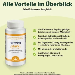 Dr. Jacob's nervenstark – Rosenwurz (Rhodiola) Ashwaganda Reishi-Pilz Vitamin B1><noscript><img width=