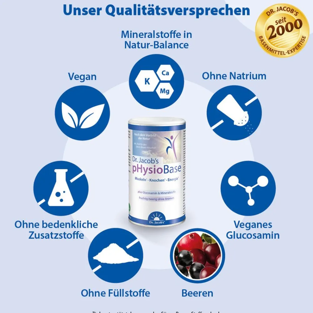 Dr.Jacob's pHysioBase Citrat-Basenpulver Kalium Magnesium Calcium Glucosamin>Dr. Jacob's Online