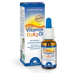 Dr. Jacob's Vitamin D3K2 Öl 800 IE/20 mcg D3+K2 640 Tropfen>Dr. Jacob's