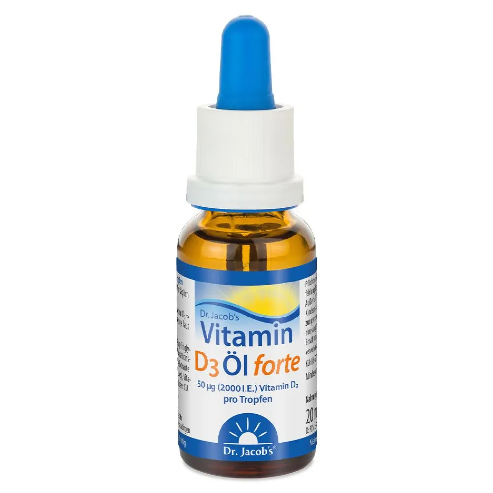 Dr. Jacob's Vitamin D3 Öl forte 2000 IE D3 hochdosiert 640 Tropfen vegetarisch|Dr. Jacob's Discount
