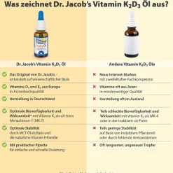 Dr. Jacob's Vitamin K2D3 Öl 1000 IE/50 mcg D3+K2 640 Tropfen vegetarisch|Dr. Jacob's Best