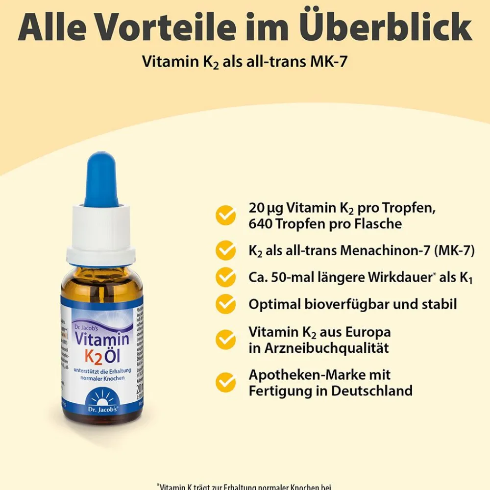 Dr. Jacob's Vitamin K2 Öl Alltrans MK7 640 Tropfen vegan>Dr. Jacob's Sale