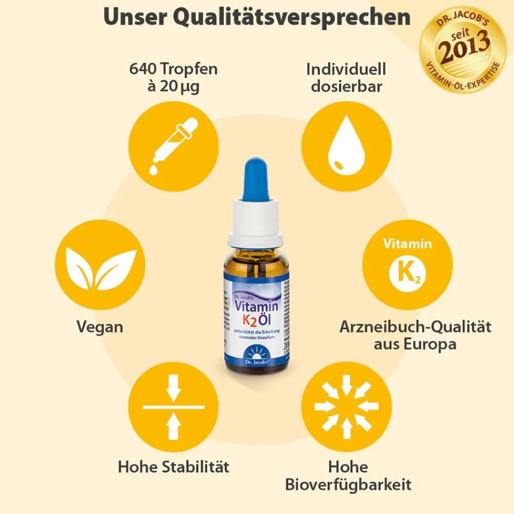 Dr. Jacob's Vitamin K2 Öl Alltrans MK7 640 Tropfen vegan>Dr. Jacob's Sale