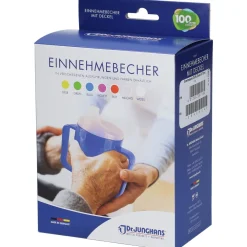 Dr. Junghans® Einnehmebecher mit Griff und Deckel 12 mm rot> Clearance