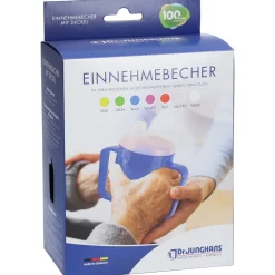 Dr. Junghans® Einnehmebecher mit Griff und Deckel 12 mm rot><noscript><img width=