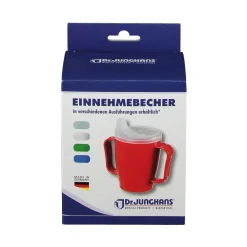 Dr. Junghans® Einnehmebecher mit Griff und Deckel 12 mm rot><noscript><img width=