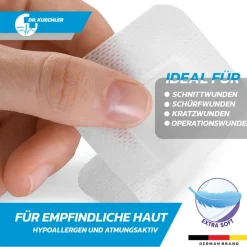 Dr. Kuechler Medical® 25 Stück Wundpflaster steril, besonders hautfreundlich, sensitiv, 10x15cm| Best