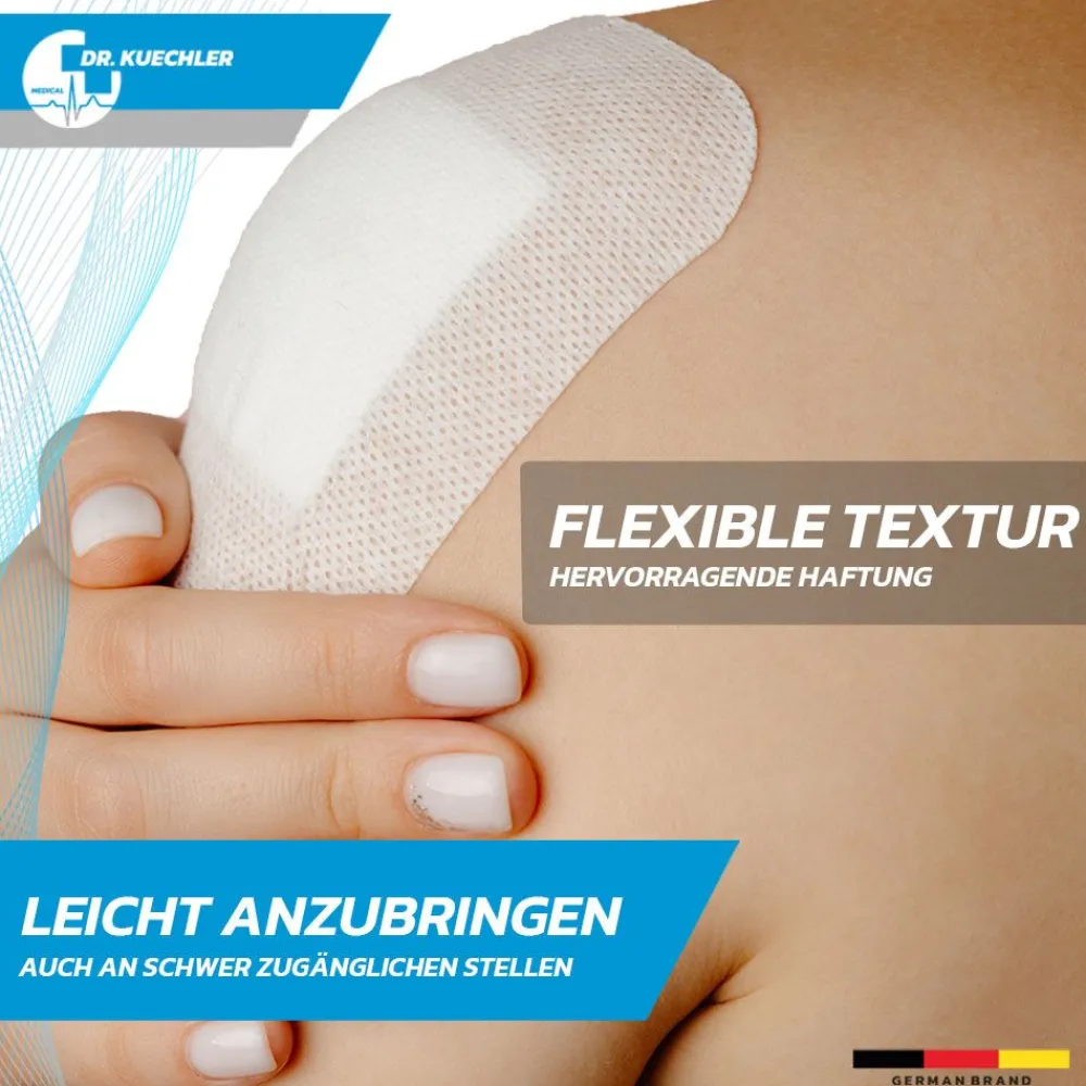 Dr. Kuechler Medical® 25 Stück Wundpflaster steril, besonders hautfreundlich, sensitiv, 10x15cm| Best