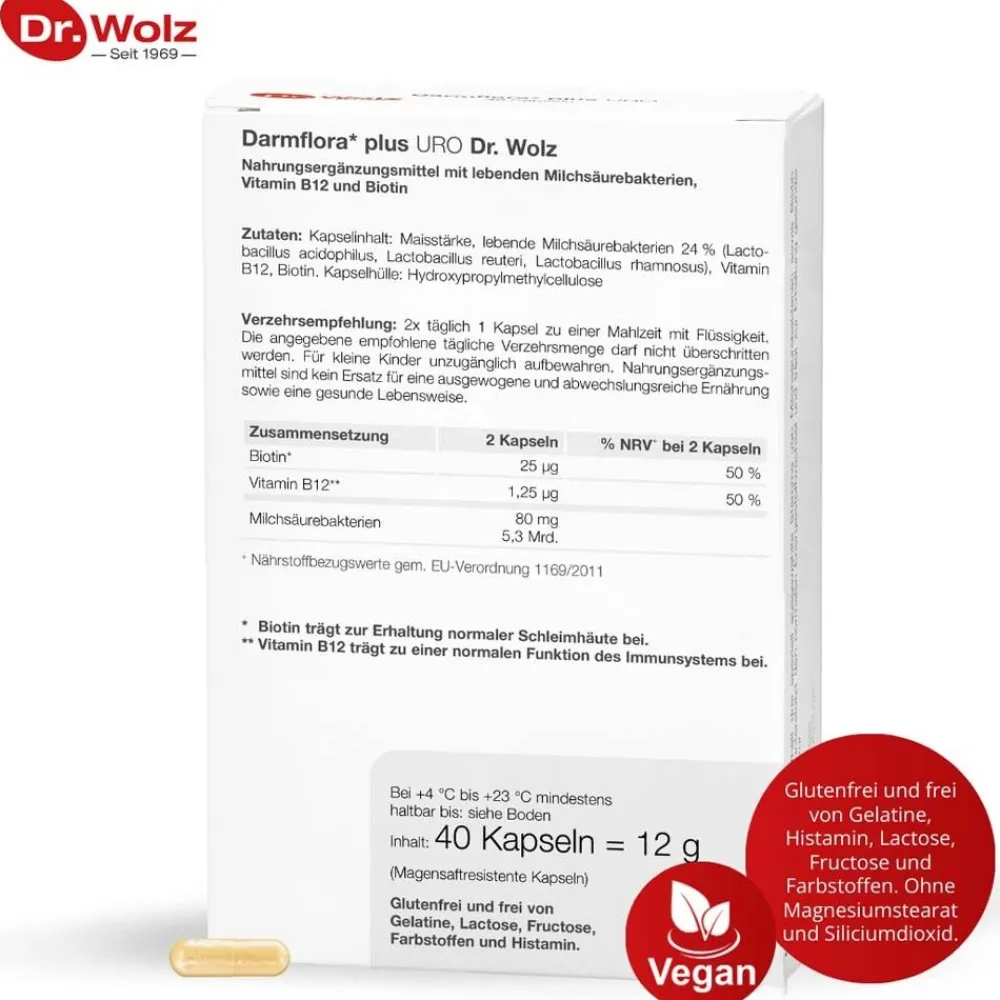 Darmflora* plus URO, 40 Kapseln>Dr. Wolz Discount