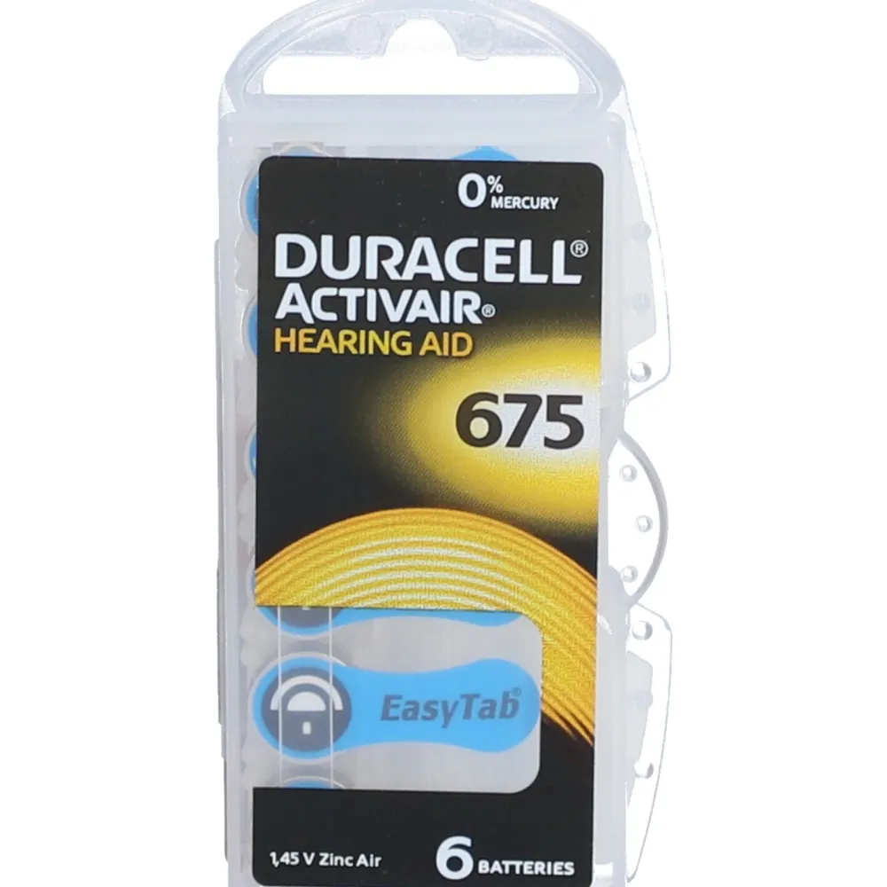HÖRGERÄTEBATTERIE GRÖSSE 675|DURACELL New