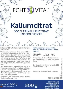 Kaliumcitrat Pulver|Echt Vital New