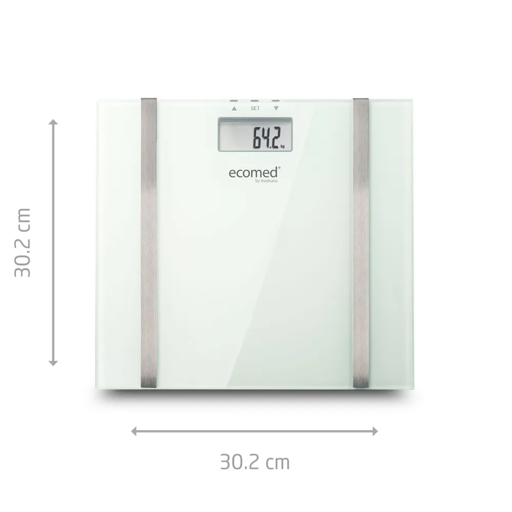 ecomed BS-70E digitale Körperanalysewaage bis 150 kg Personenwaage aus Glas|Medisana Sale