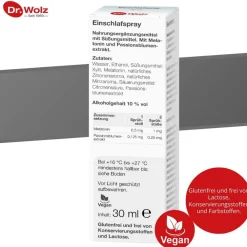 Einschlafspray Dr. Wolz, optimale Kombination mit Melatonin und Passionsblumenextrakt, ohne Konservierungsstoffe und Zucker, 30ml| Sale