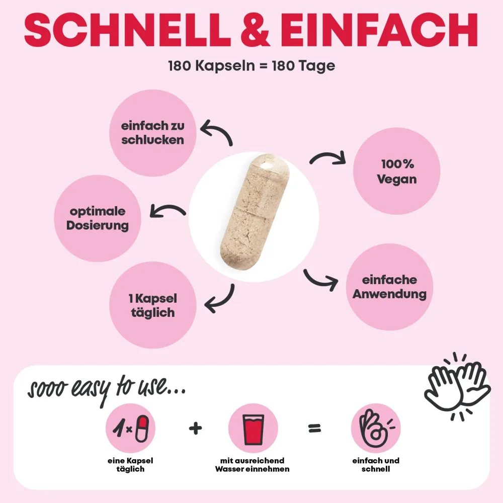 Eisen hochdosiert (180 Kapseln) Vitamin A, Vitamin B2 und B12, Folsäure, Vitamin, gegen Eisenmangel>YesVegan