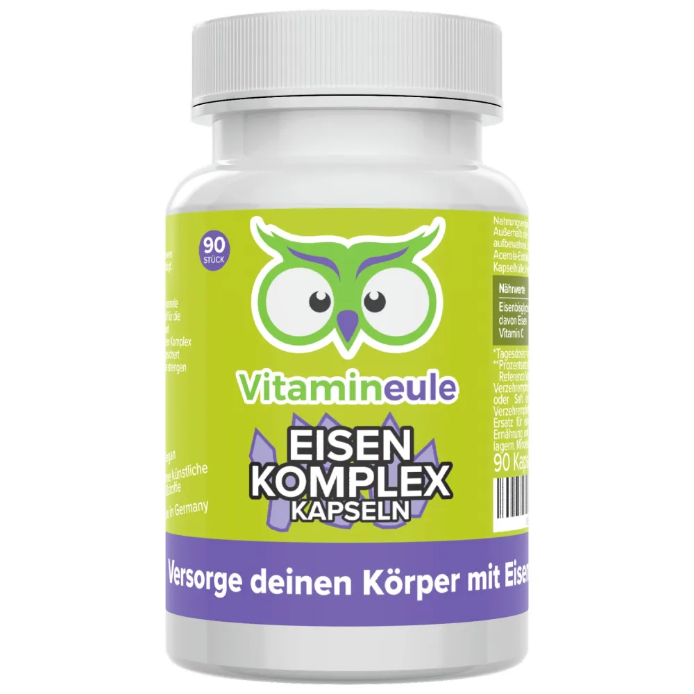Eisen Komplex Kapseln - Eisenbisglycinat + Vitamin C - ®|Vitamineule Sale