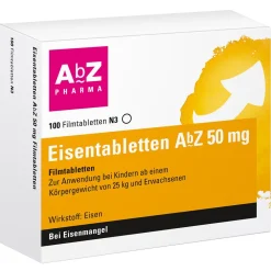 Eisentabletten AbZ 50 mg Filmtabletten zum Ausgleich eines Eisenmangels>AbZ Pharma Clearance