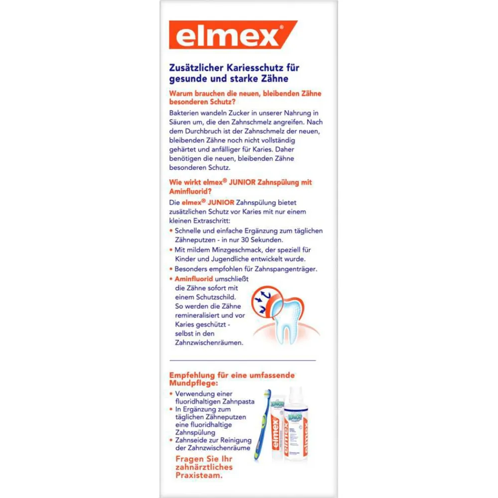 Junior Zahnspülung - für Kinder von 6-12 Jahren|elmex Hot