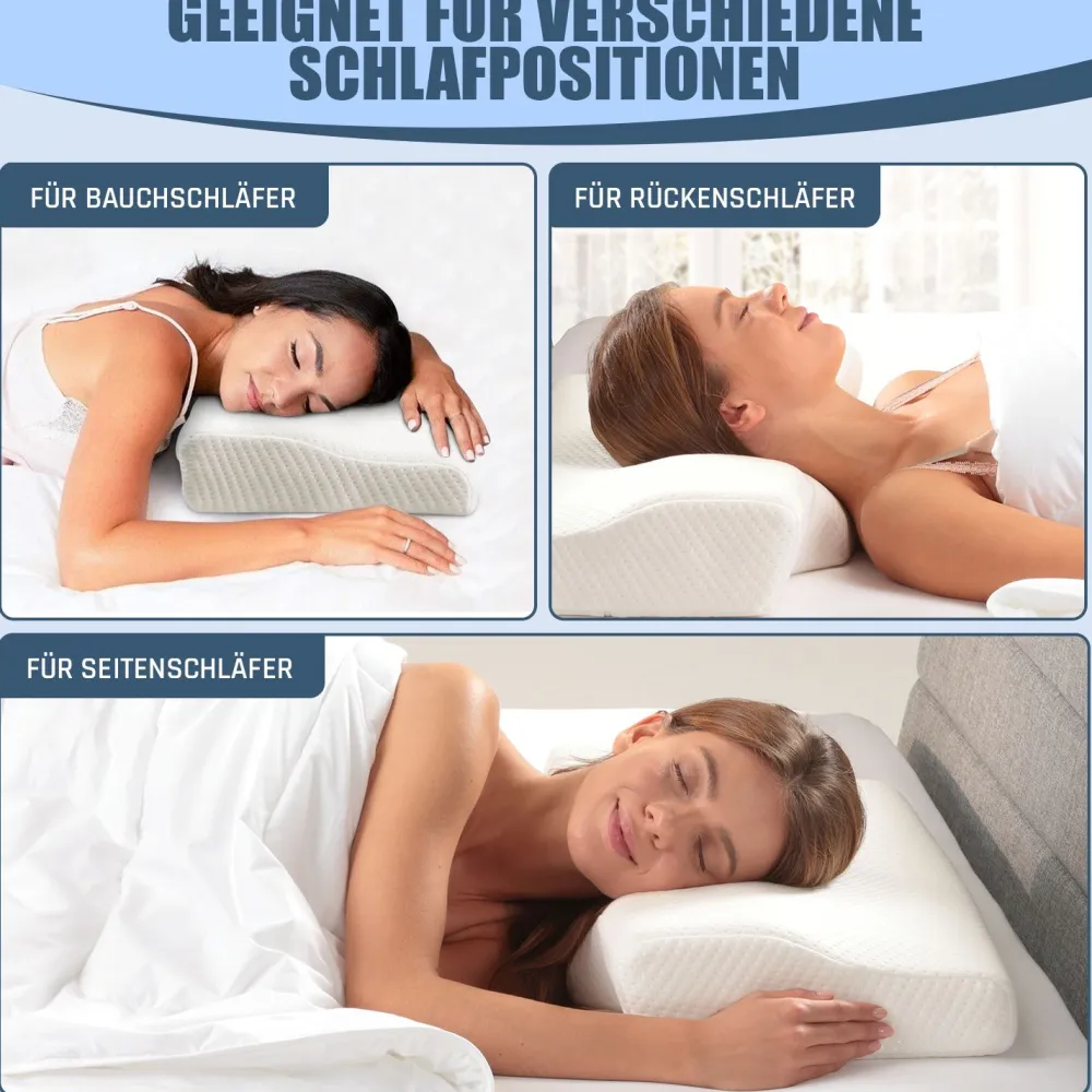 ELONEO Anti-Schnarch Kissen, 35x11x60cm, stabile Lage des Kopfes, Hausstauballergiker geeignet>aktivshop Sale