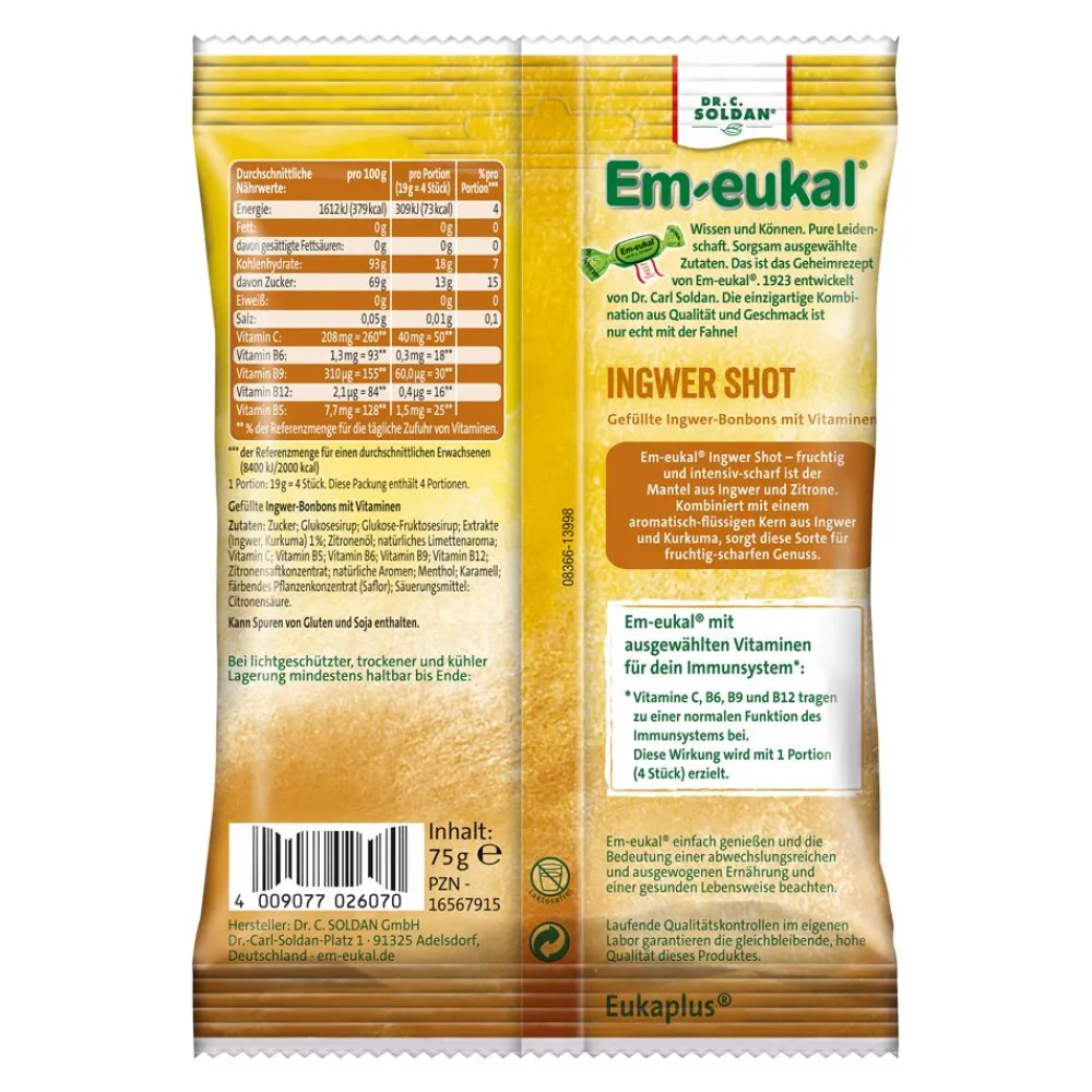 ® Ingwer Shot Hustenbonbon gefüllt|Em-eukal New