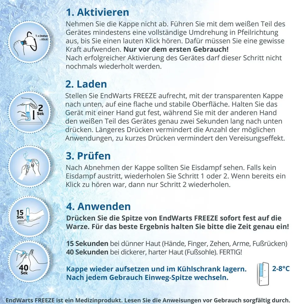 FREEZE: Vereisungsmittel zur Entfernung von Warzen an Händen, Armen & Füßen|EndWarts Best