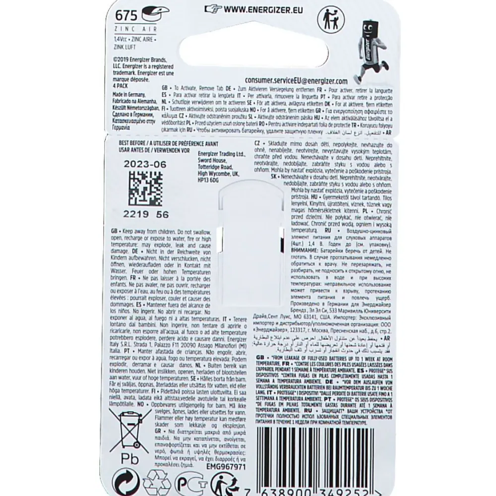 ® Hörgerätebatterien 675 blau|Energizer Outlet