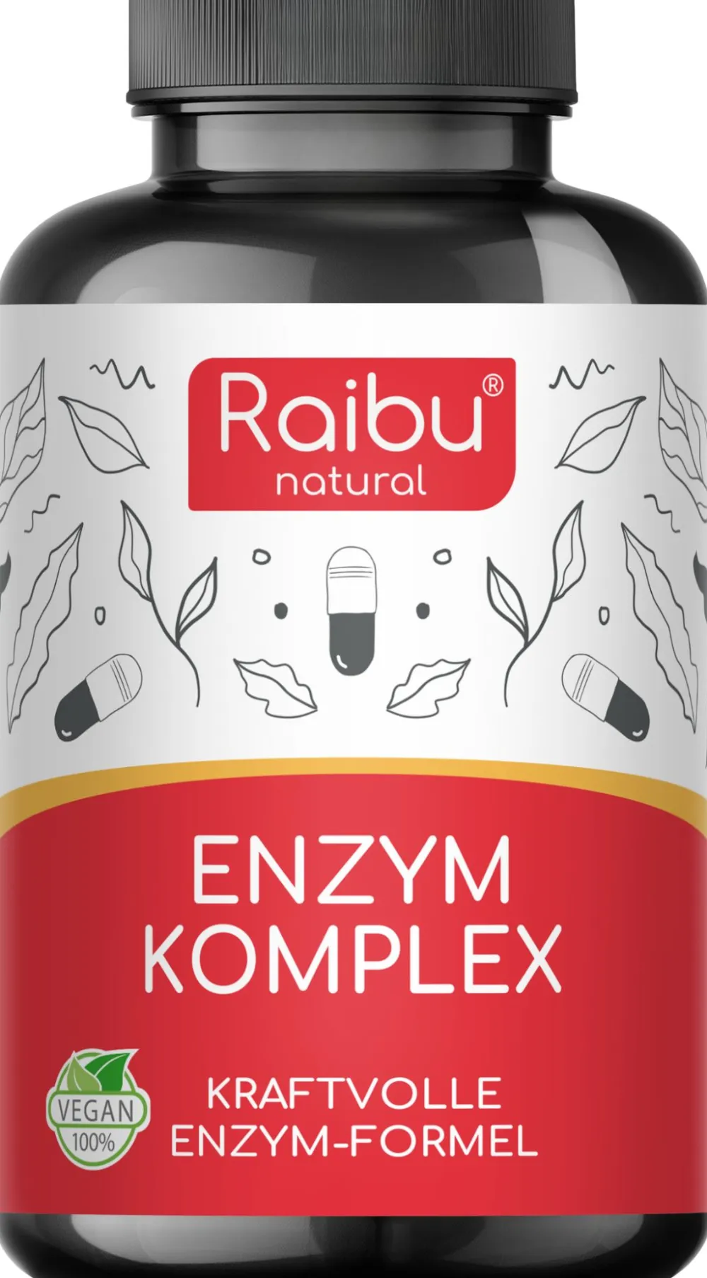 Enzym Komplex mit Bromelain, Papain, Protease, Amylase, Lipase & Laktase ->Raibu Hot