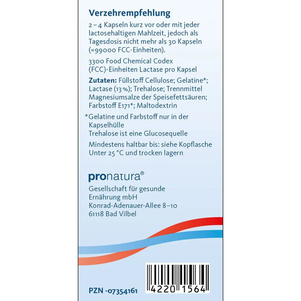Enzym Lactase - 3300 FCC / 100 Kapseln> Online