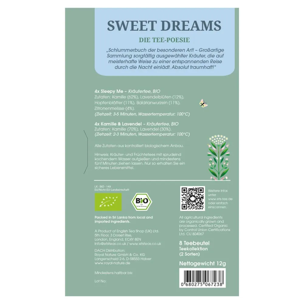 ETS - Tee Geschenk Tee-Poesie "Sweet Dreams" bio|English Tea Shop Outlet