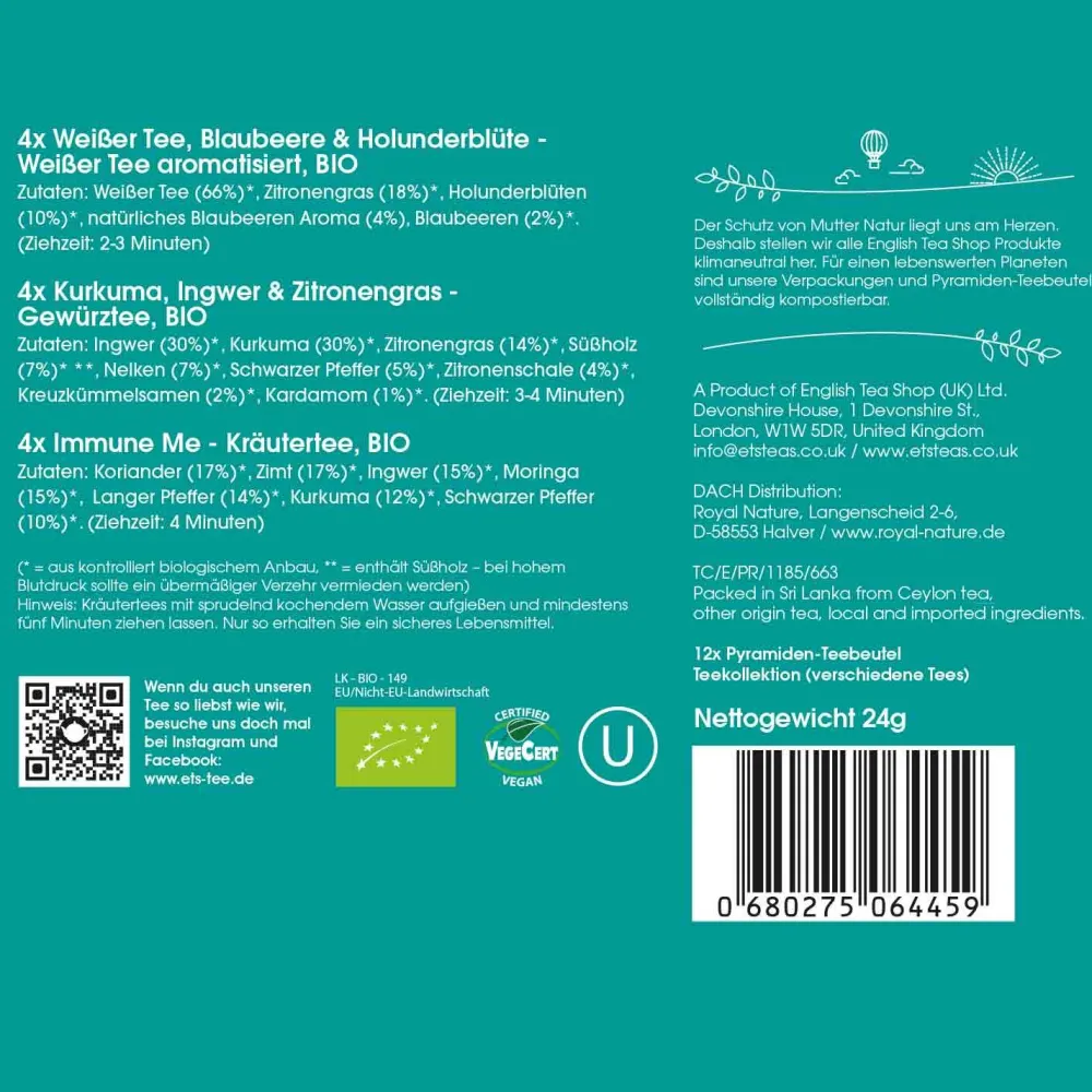 ETS - Wellness Tee Kollektion bio - Teegeschenk|English Tea Shop Sale