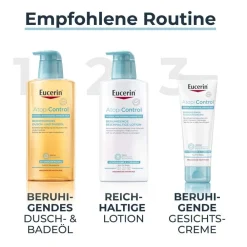 ® AtopiControl Beruhigende Reichhaltige Lotion beruhigt die Haut bei Neurodermitis - Jetzt 20 % mit dem Code 20 sparen|Eucerin Best