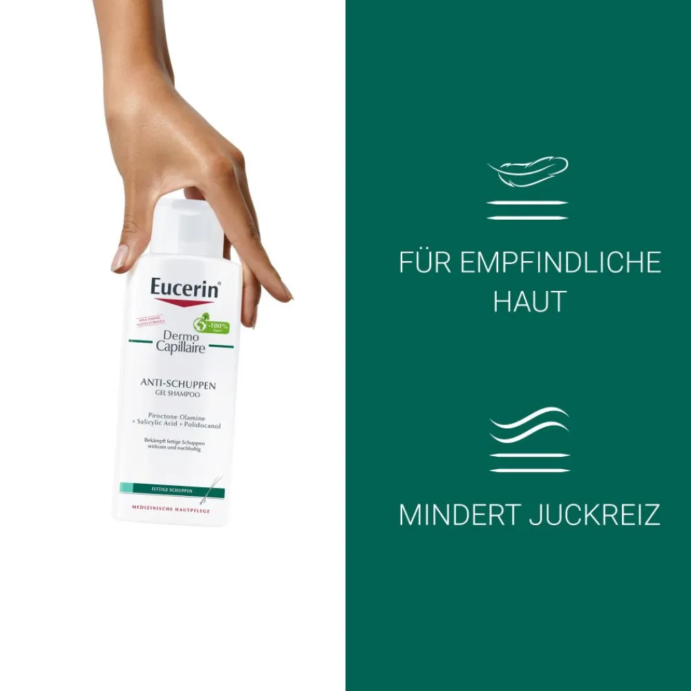 DermoCapillaire Anti-Schuppen Gel Shampoo – Haarpflege bei fettigen Schuppen & juckender Kopfhaut - Jetzt 20 % mit dem Code 20 sparen|Eucerin Clearance