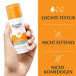 ® Oil Control Face Sun Gel-Creme LSF 30 – hoher Sonnenschutz mit 8 Stunden Anti-Glanz Effekt, auch für zu Akne neigende Haut - Jetzt 20 % mit dem Code 20 sparen|Eucerin Online