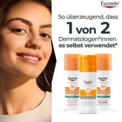 ® Oil Control Tinted Face Sun Gel-Creme mit LSF 50+ – getönter Sonnenschutz für fettige und unreine Haut – Hell - Jetzt 20 % mit dem Code 20 sparen|Eucerin Hot