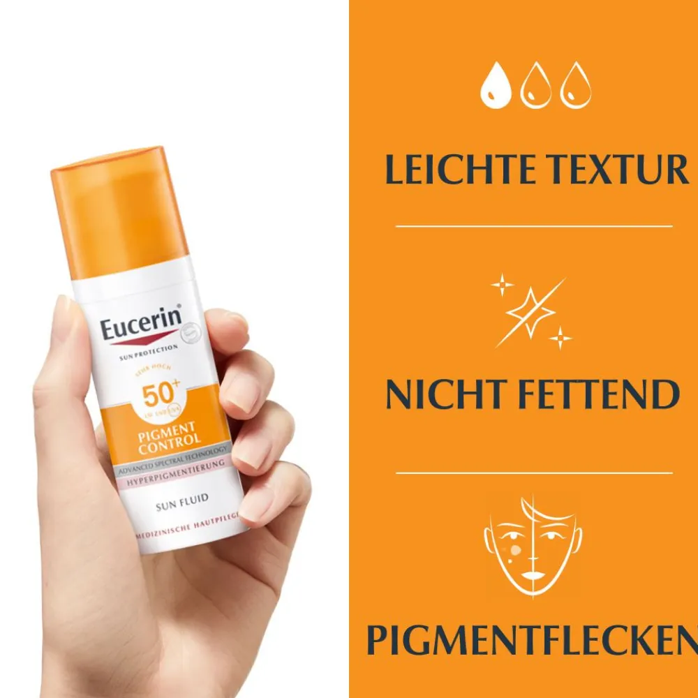 ® Pigment Control Sun Fluid LSF 50+ – Sehr hoher Sonnenschutz & sichtbare Milderung von vorhandenen Pigment- und Altersflecken - Jetzt 20 % mit dem Code 20 sparen>Eucerin