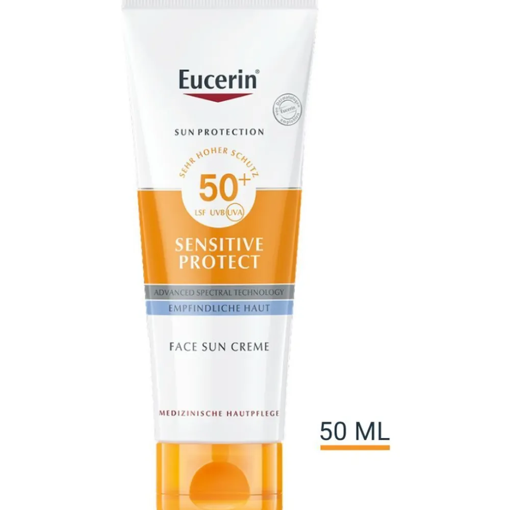 ® Sensitive Protect Face Sun Creme LSF 50+ – sehr hoher Sonnenschutz für trockene und empfindliche Gesichtshaut - Jetzt 20 % mit dem Code 20 sparen|Eucerin Outlet