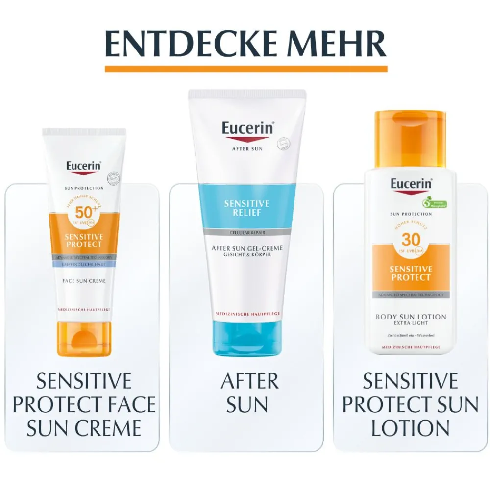 ® Sensitive Protect Sun Lotion Extra Light LSF 50+ – sehr hoher Sonnenschutz pflegt empfindliche Haut - Jetzt 20 % mit dem Code 20 sparen|Eucerin Hot