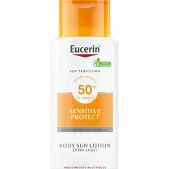 ® Sensitive Protect Sun Lotion Extra Light LSF 50+ – sehr hoher Sonnenschutz pflegt empfindliche Haut - Jetzt 20 % mit dem Code 20 sparen|Eucerin Hot