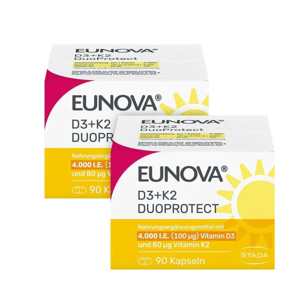 ® D3 + K2 DuoProtect – 4.000 I.E. Nahrungsergänzungsmittel mit zur normalen Funktion des Immunsystems & Erhaltung normaler Knochen>Eunova Sale