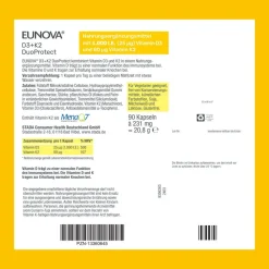 ® D3 + K2 DuoProtect – 1.000 I.E. Nahrungsergänzungsmittel zur normalen Funktion des Immunsystems & Erhaltung normaler Knochen|Eunova Sale